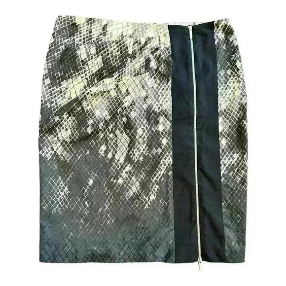 Karen Millen Snake Print Knee Length Straight Pencil Skirt Size 10 - Picture 1 of 8
